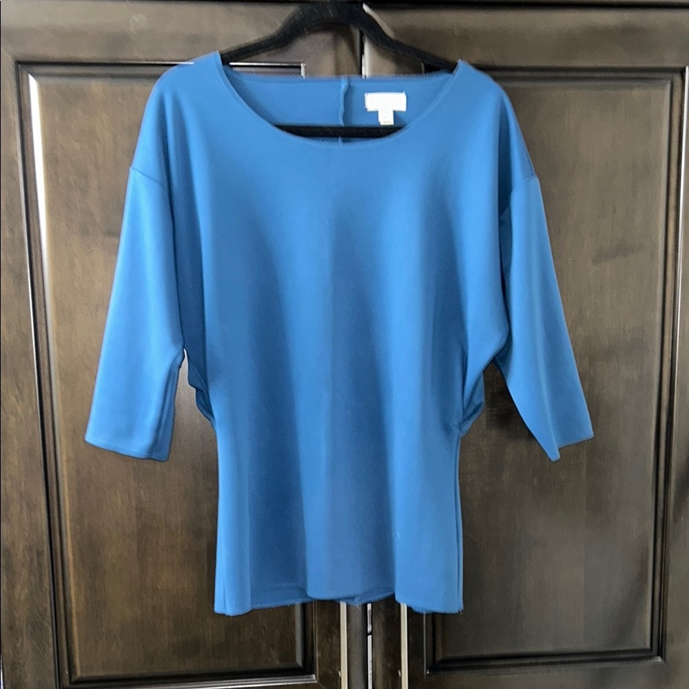 Blue Calvin Klein Women's Top with 3/4 batwing sleeves